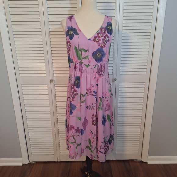 Talbots Georgette Botanical Floral Dress Sz 8P NWT *V - Picture 4 of 9
